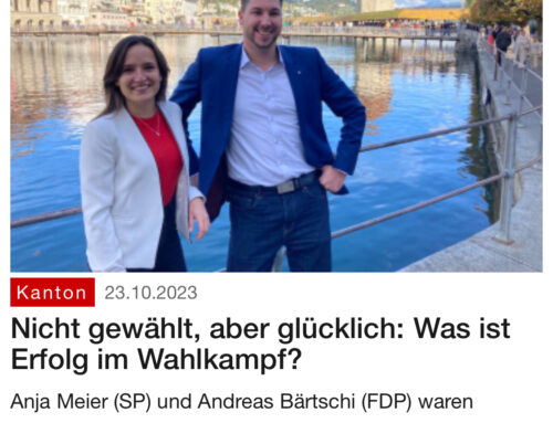 WB-Reportage über den Wahlkampf von Anja Meier (SP) und Andreas Bärtschi (FDP)